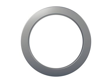 Metal halka beyaz arkaplanda izole edilmiş. 3d illüstrasyon.
