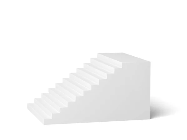 Fehér Lépcső Fehér Háttérrel Illusztráció — Stock Fotó