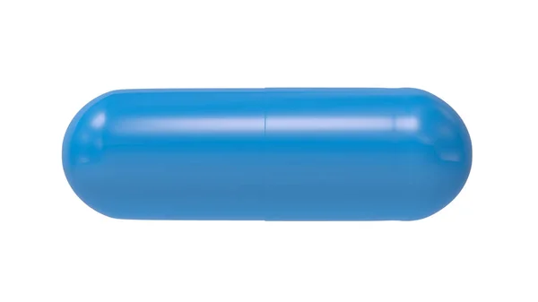 白い背景に隔離された青い錠剤 3Dイラスト — ストック写真