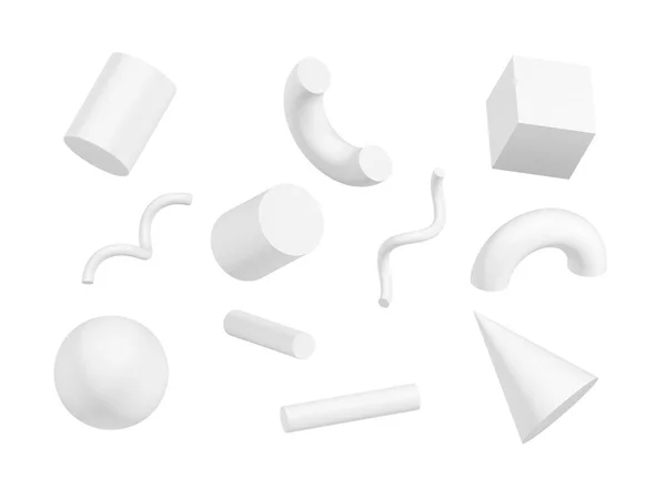 Forme Geometriche Isolate Sfondo Bianco Set Forme Illustrazione — Foto Stock
