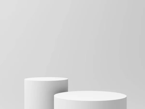 产品展示 显示Plinths 站起来白色 3D说明 免版税图库图片