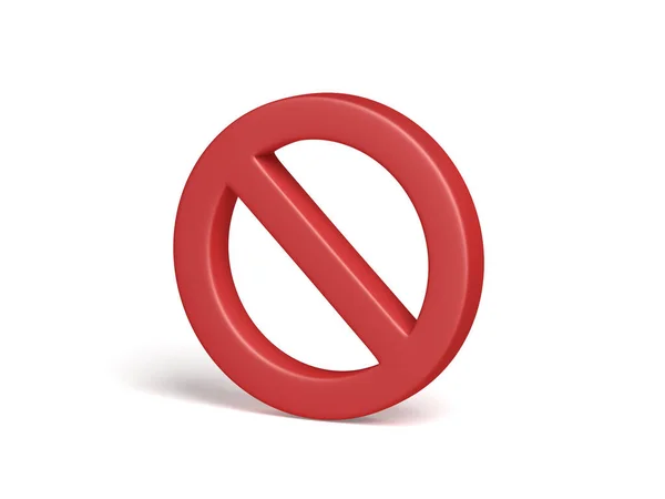 Sinal Proibido Isolado Fundo Branco Símbolo Proibição Sinal Proibido Ilustração — Fotografia de Stock