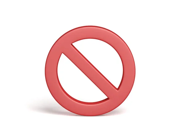 Sinal Proibido Isolado Fundo Branco Símbolo Proibição Sinal Proibido Ilustração — Fotografia de Stock