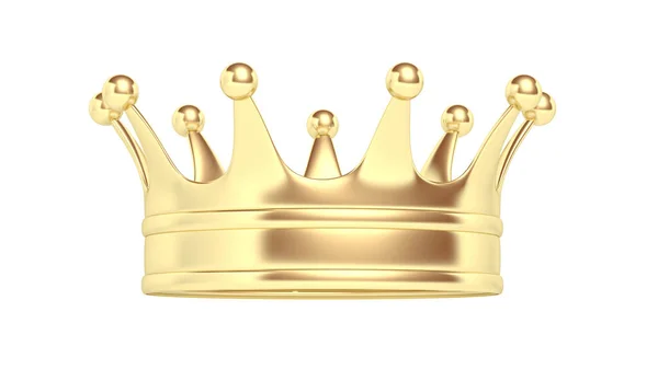 Coroa Ouro Isolada Sobre Fundo Branco Ilustração — Fotografia de Stock