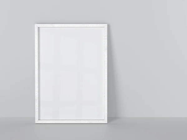 灰色墙壁上隔离的木框 — 图库照片