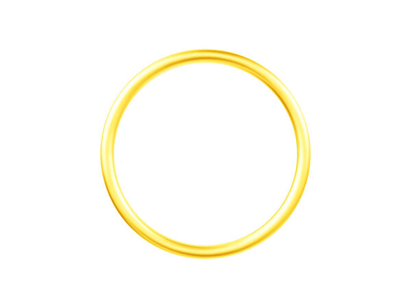 Gold ring isolated on white background. 3d illustration. Single object.