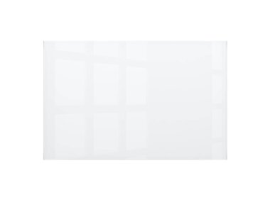 Beyaz üzerine boş cam isim levhası. 3d illüstrasyon.