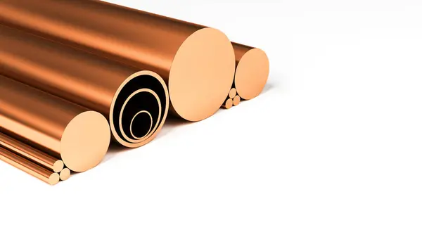 Copper Rods Pipes Isolated Illustration — Stock Photo, Image
