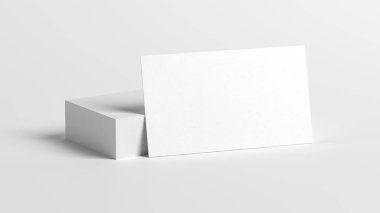 Kartvizit modeli. Beyaz renk. 3.5 x 2 tamam. 89 x 51 mm. 3d illüstrasyon.