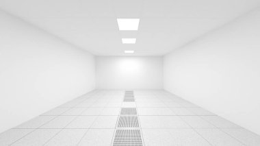 Boş sunucu odası. 3d illüstrasyon.