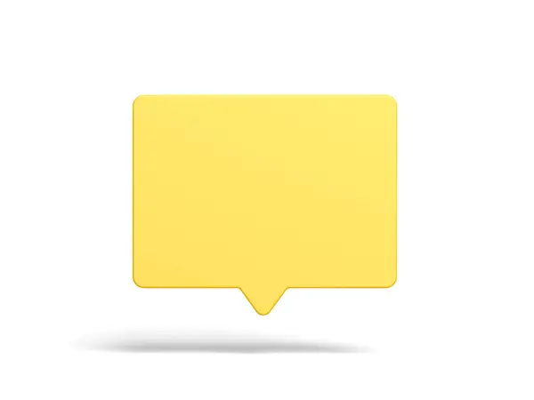 stock image Speech balloon. Yellow color. Bubble message. Empty. Blank. 3d illustration.