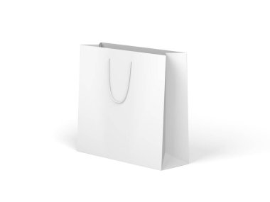 Alışveriş torbası beyaz arka planda izole edilmiş. Modelleme. Boşluk. 3d illüstrasyon.