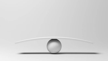 Balance. Sphere. Scale. 3d illustration.