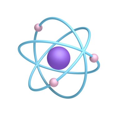 Atom. Atomic structure. Scientific. 3d illustration.