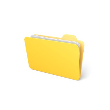 Dosya dizini simgesi beyaz arkaplanda izole edildi. 3d illüstrasyon.