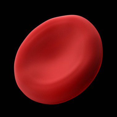 Kırmızı kan hücresi siyah arka planda izole edilmiş. 3d illüstrasyon.