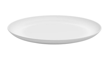 Beyaz zemin üzerinde boş beyaz plaka izole. 3d illüstrasyon.