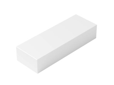 Silgi beyaz arkaplanda izole edildi. Kauçuk. Boşluk. 3d illüstrasyon.