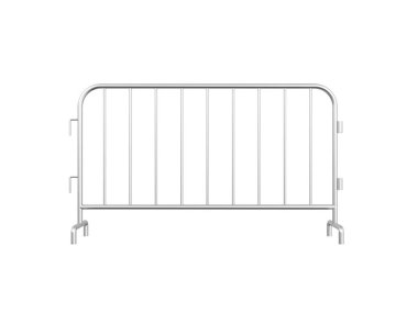 Kalabalık kontrol bariyeri beyaz arka planda izole edildi. 3d illüstrasyon.