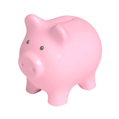 Domuz kumbarası. İzole edilmiş. 3d illüstrasyon.