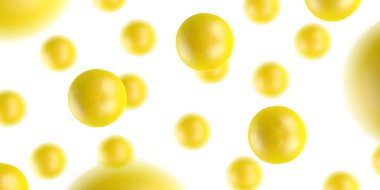Soyut sarı küreler. Vitaminler. 3d illüstrasyon.