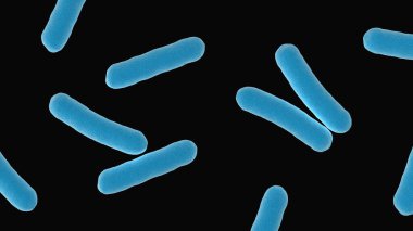 Probiyotik. Mavi renk. 3d illüstrasyon.