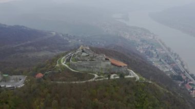 Macaristan, Visegrad 'daki Castle Hill' in Hava Görüntüsü