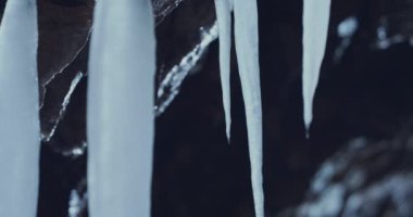 Icicles In Cave, Hungary, Central Europe