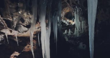 Beautiful pictures, icicles in a cave