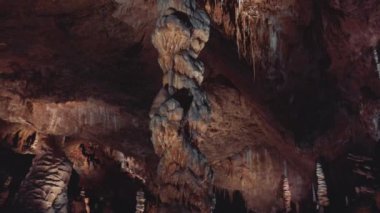 Stalactite geological attraction in Baradla cave in Aggtelek, Hungary