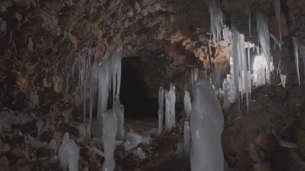 Beautiful Stalactites Cave Baradla Aggtelek — стоковое видео