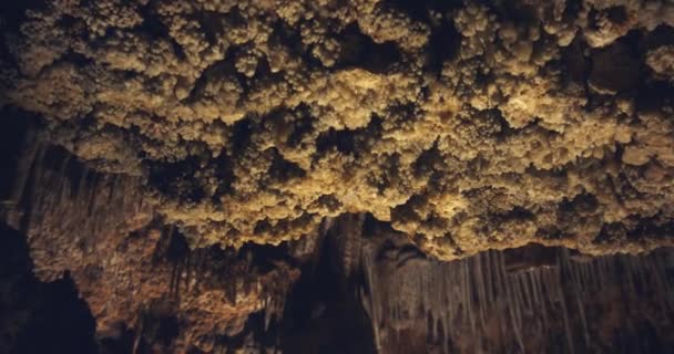 Beautiful Stalactites Cave Baradla Aggtelek — Stock Video