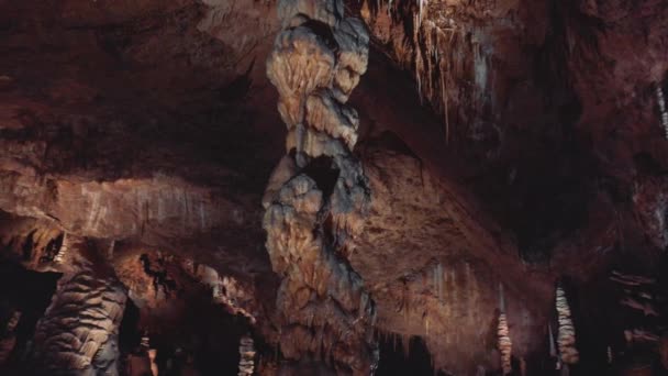Stalactite Geological Attraction Baradla Cave Aggtelek Hungary — 图库视频影像