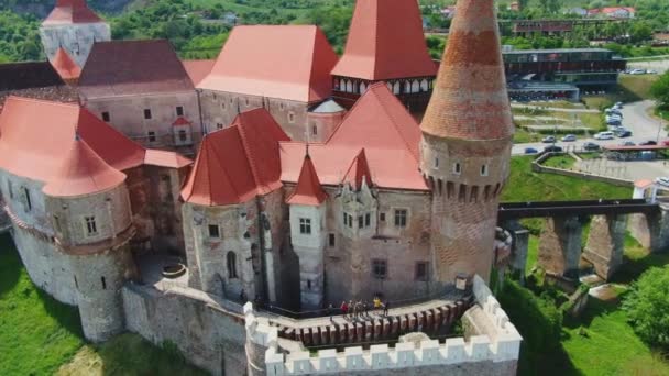 Belle Vue Aérienne Château Vajdahunyad Transylvanie — Video