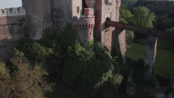 Vista Aérea Del Castillo Vajdahunyad Transilvania — Vídeo de stock
