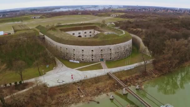 Fort Van Monostor Vanuit Lucht Gezien — Stockvideo