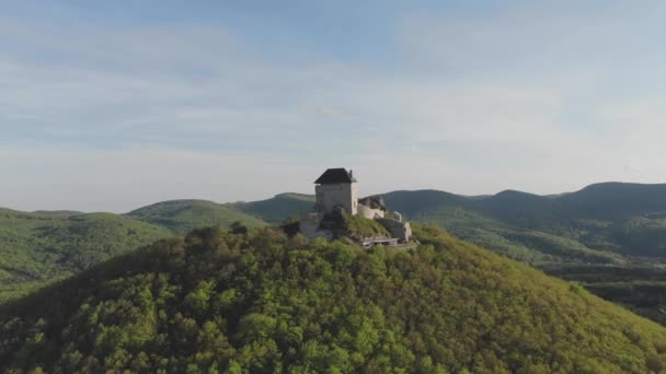 Замок Ребекка Горах Змен Угорщина Вид Повітря — стокове відео