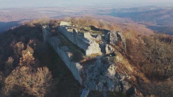 Αεροφωτογραφία Των Ερειπίων Του Drgely Castle Drgely Castle — Αρχείο Βίντεο