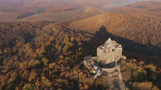 Bellissimo Video Drone Del Castello Hollk Autunno Ungheria — Video Stock