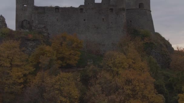 Krásné Drone Video Hollk Castle Podzim Maďarsko — Stock video