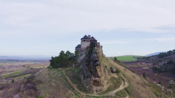 Вид Повітря Замок Болдонько Угорщині — стокове відео