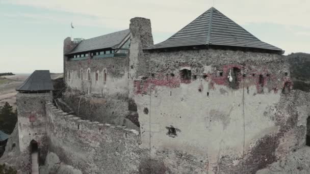 Вид Воздуха Замок Болдогко Венгрии — стоковое видео