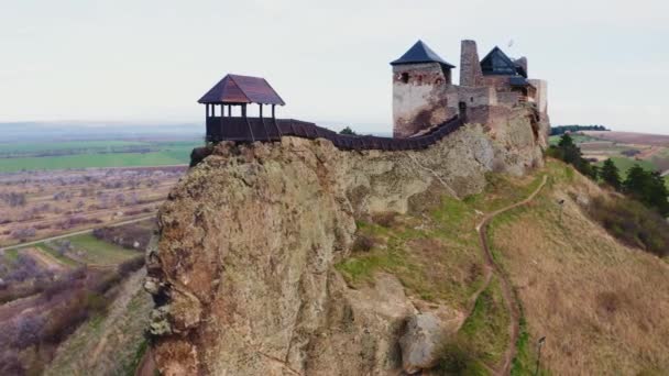 Вид Воздуха Замок Болдогко Венгрии — стоковое видео