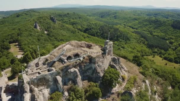 Veduta Aerea Del Castello Medievale Sirok Ungheria Veduta Aerea — Video Stock