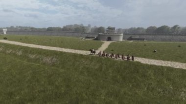 Hadrianus duvarı, 3 boyutlu animasyon, Roma binasının yeniden inşası.
