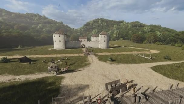 罗马堡垒 3D动画 罗马建筑的重建 — 图库视频影像