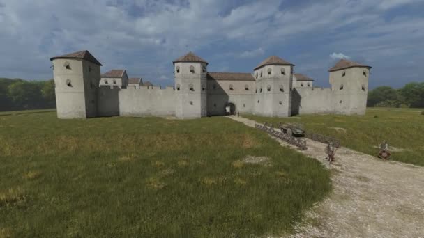 Benteng Romawi Akhir Animasi Rekonstruksi Bangunan Romawi — Stok Video