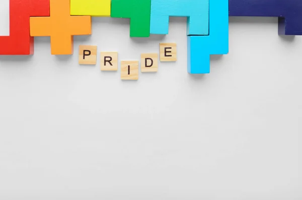 stock image Rainbow color cubes on isolation. Symbol of LGBT rights. Equality concept, equal rights. Multicolored abstraction. Pride