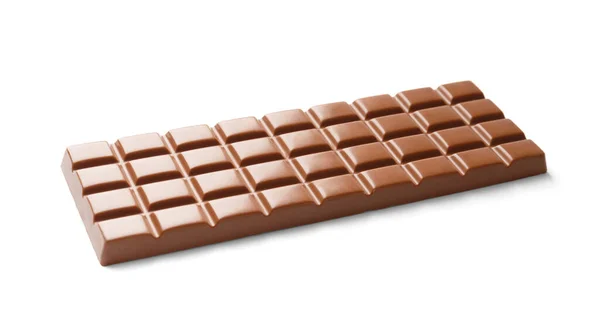 Barra Chocolate Inteira Grande Fundo Branco Chocolate Leite Isolado — Fotografia de Stock