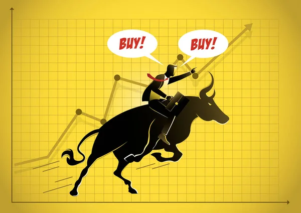 Bull Market Představuje Vzestupný Akciový Trh — Stockový vektor
